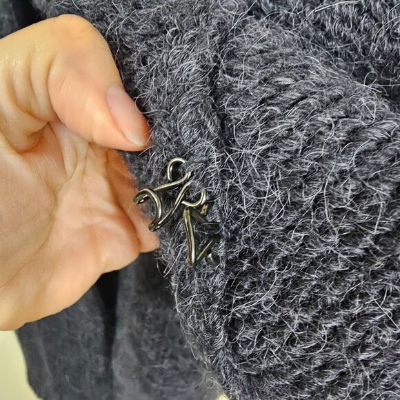 J.Crew Alpaca Blend Long Sweater Cardigan Coat Sz XS Charcoal Quiet Luxury - Picture 6 of 11